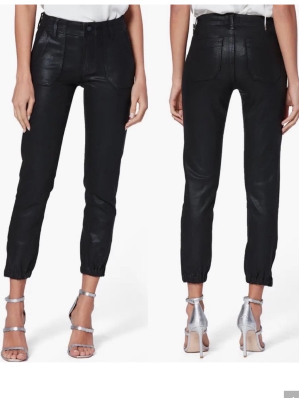 PAIGE Mayslie Jogger Pants in Faded Black with velvet inset NWT size 26
